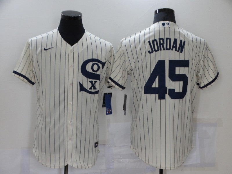 Men's Chicago White Sox Michael Jordan Beige Replica Baseball Jersey baseball jersey product view 1