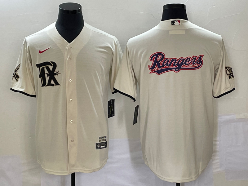 Men's Texas Rangers Cream 2023 City Connect Replica Jersey1 baseball jersey product view 1