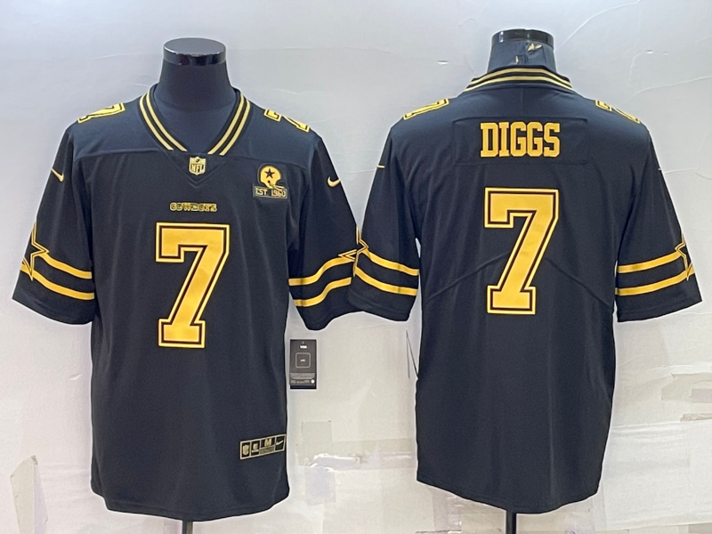 Men's Dallas Cowboys Trevon Diggs #7 Black Player Game Jersey1 football jersey product view 1