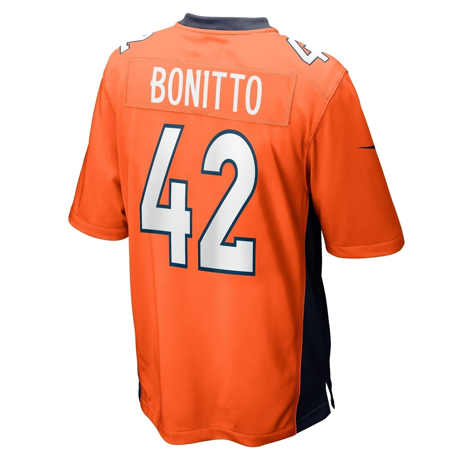 Nik Bonitto Denver Broncos Game Jersey - Orange football jersey product view 3