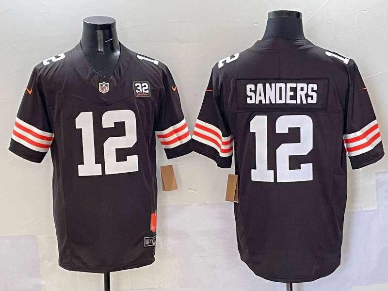 Men's Cleveland Browns Shedeur Sanders #12 Brown 2025 NFL active Game Jersey football jersey product view 1