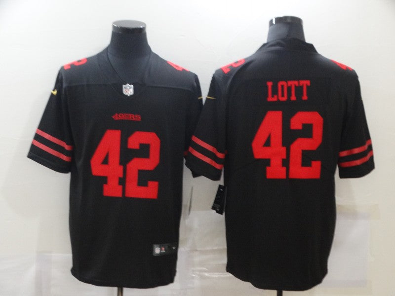 Men's San Francisco 49ers Ronnie Lott Black Game Jersey football jersey product view 1