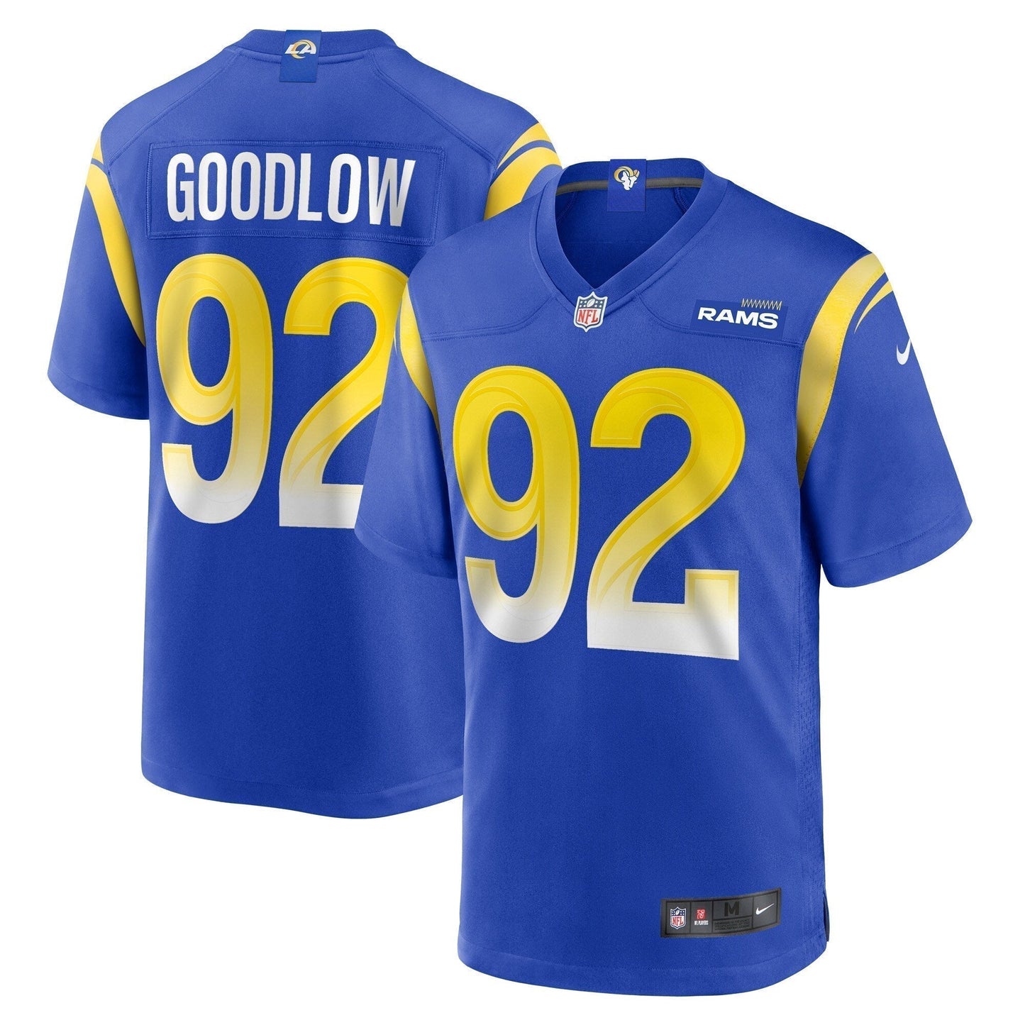 Anthony Goodlow Los Angeles Rams Game Jersey - Royal football jersey product view 1