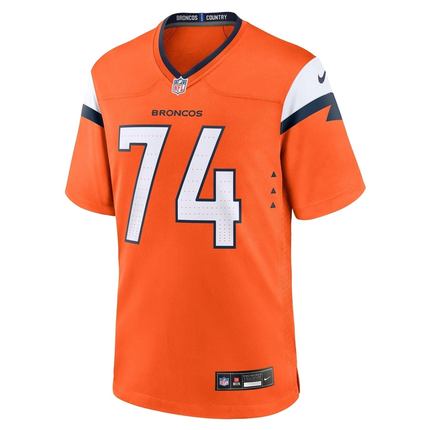 Ben Powers Denver Broncos Team Game Jersey - Orange football jersey product view 2