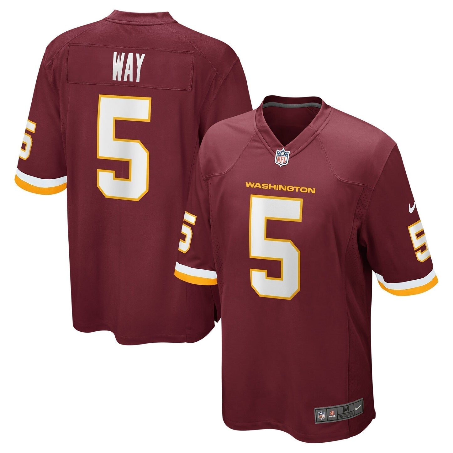 Tress Way Washington Football Team Game Jersey - Burgundy football jersey product view 1