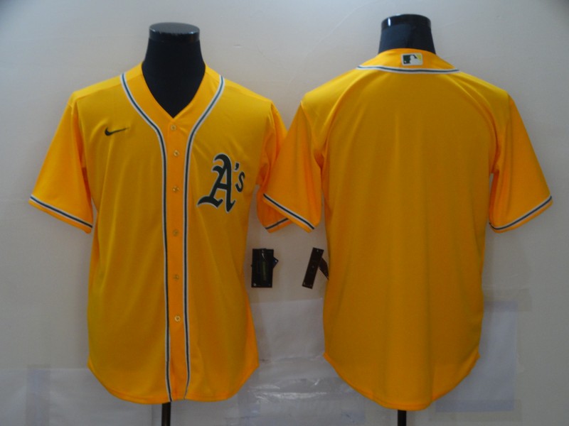Men's Oakland Athletics Gold Alternate Replica Blank Jersey baseball jersey product view 1