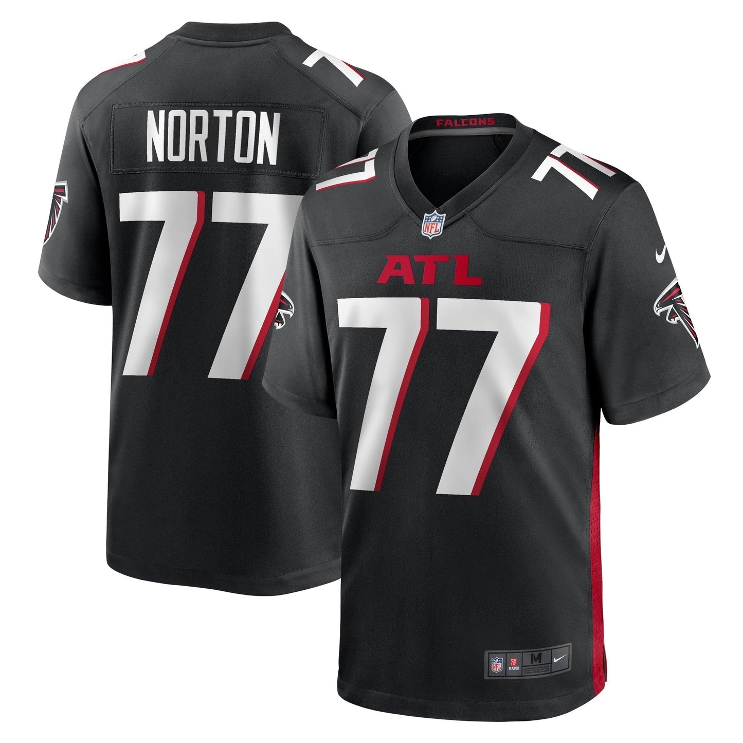Storm Norton Atlanta Falcons Game Jersey - Black football jersey product view 1