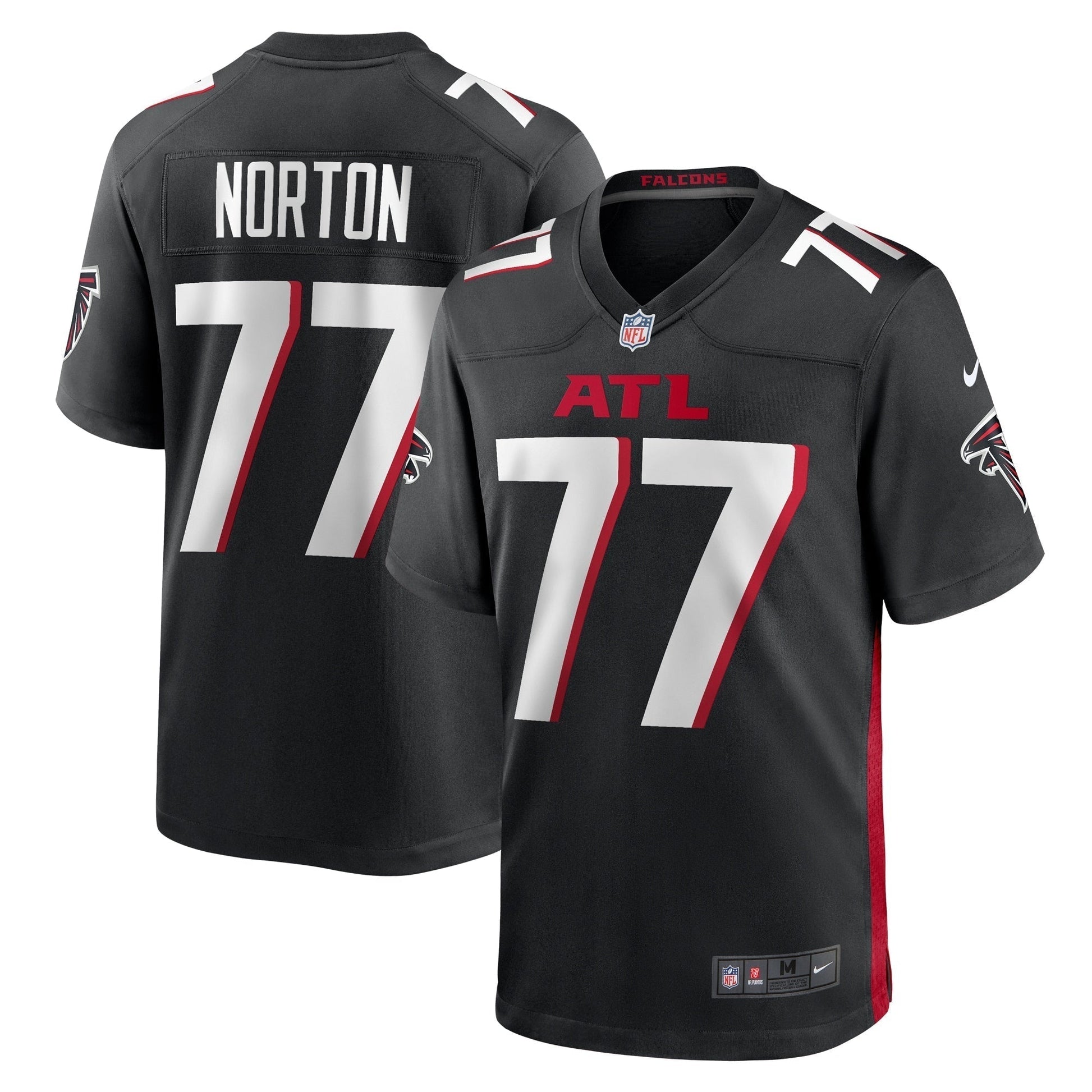 Storm Norton Atlanta Falcons Game Jersey - Black football jersey product view 1