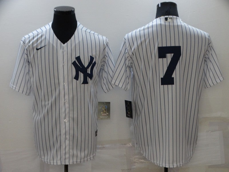 Men's New York Yankees Mickey Mantle White Home Replica Player Name Jersey baseball jersey product view 1