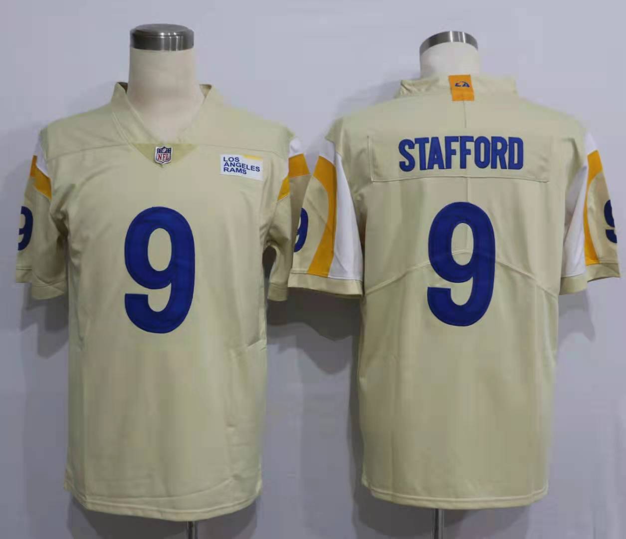 Men's Los Angeles Rams Matthew Stafford Beige Vapor Limited Jersey football jersey product view 1