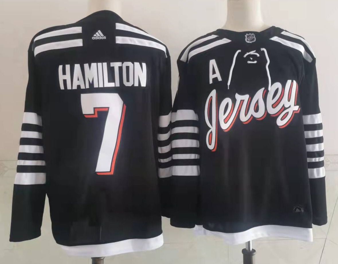 Men's New Jersey1 Devils Dougie Hamilton #7 Black Player Game Jersey1 sports jersey product view 1