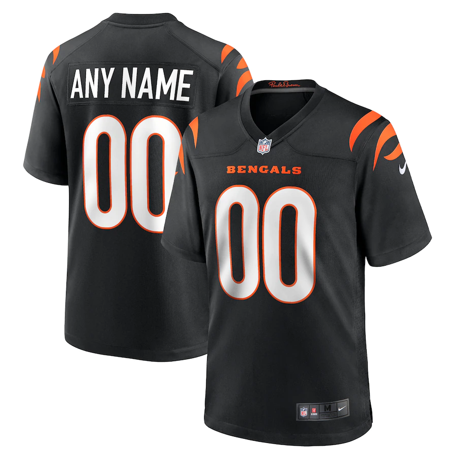 Custom1 Cincinnati Bengals Black Game Jersey1 football jersey product view 1