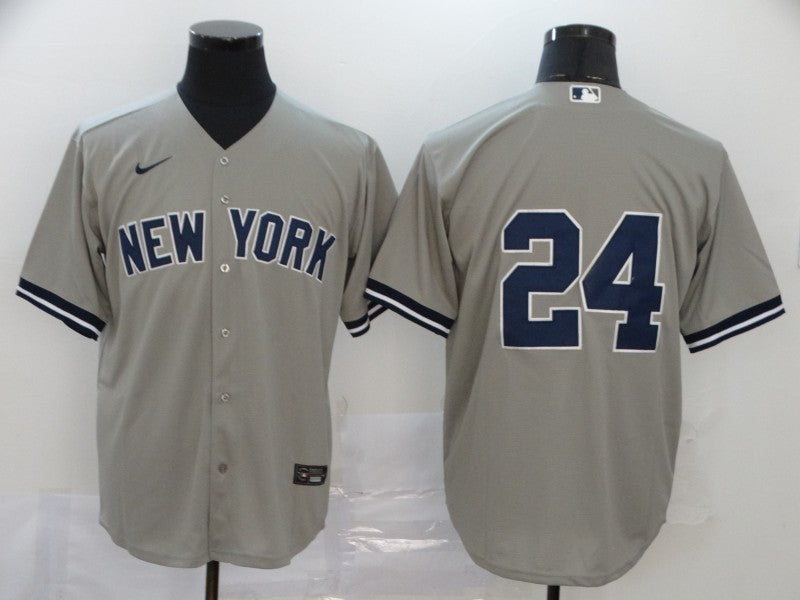 Men's New York Yankees Gary Sanchez Gray Replica Player Name Jersey baseball jersey product view 1
