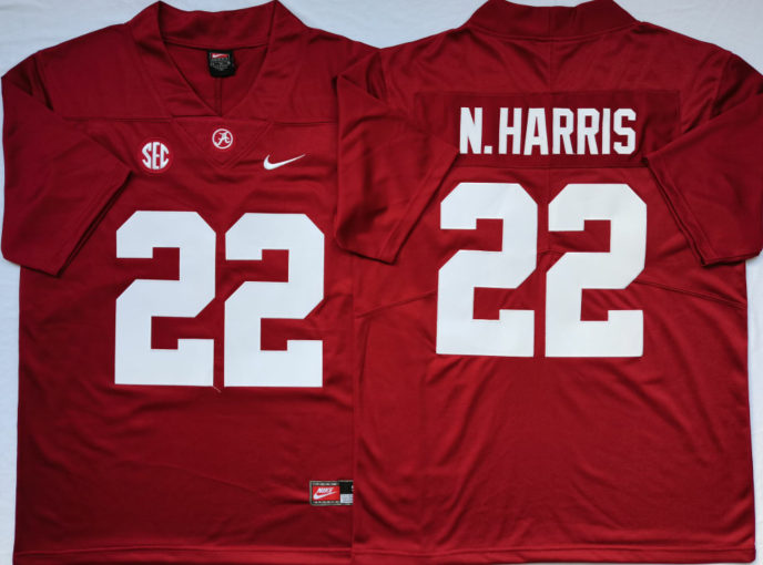 Men's Alabama Crimson Tide Najee Harris Crimson Player Game Jersey sports jersey product view 1