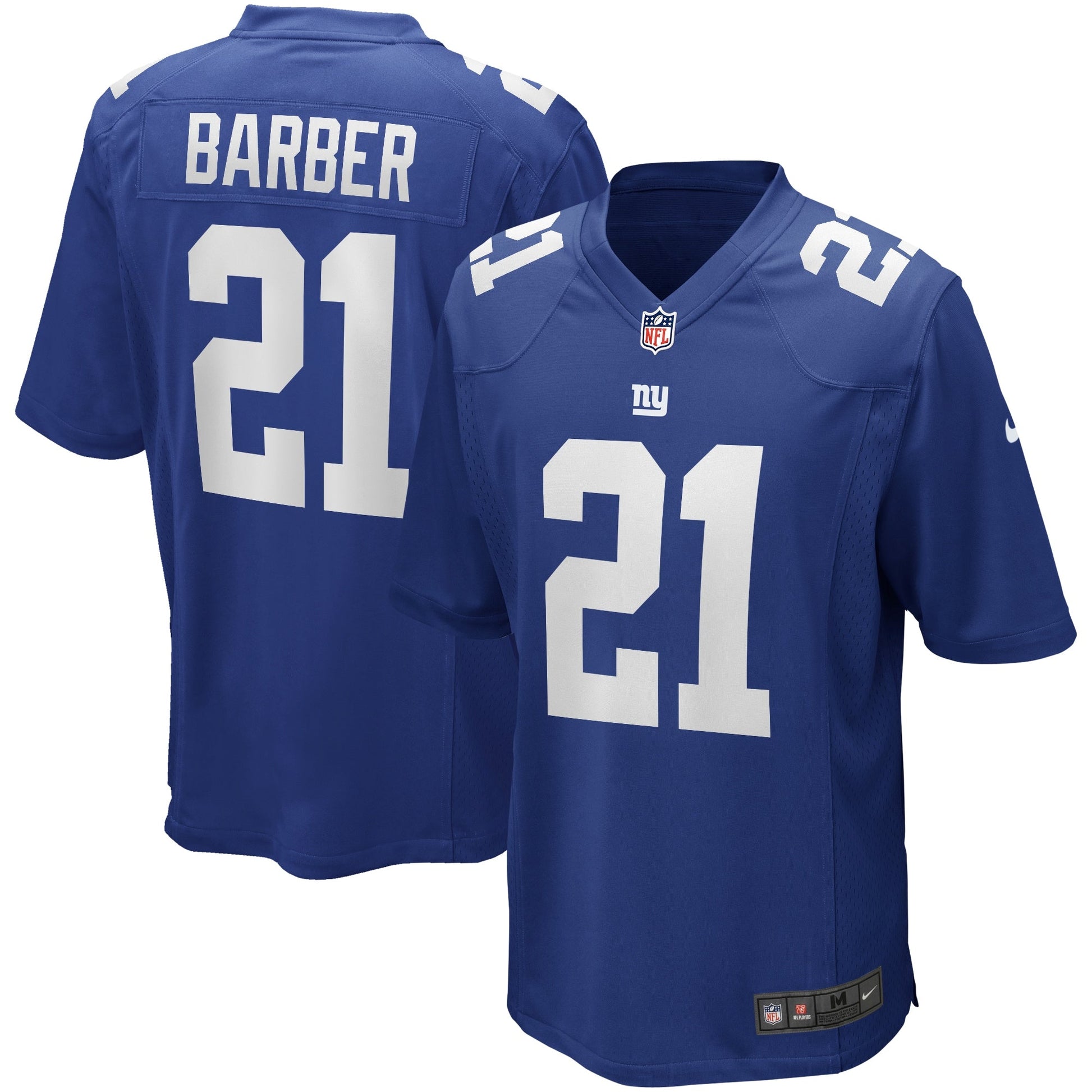 Tiki Barber New York Giants Game Retired Jersey - Royal football jersey product view 1