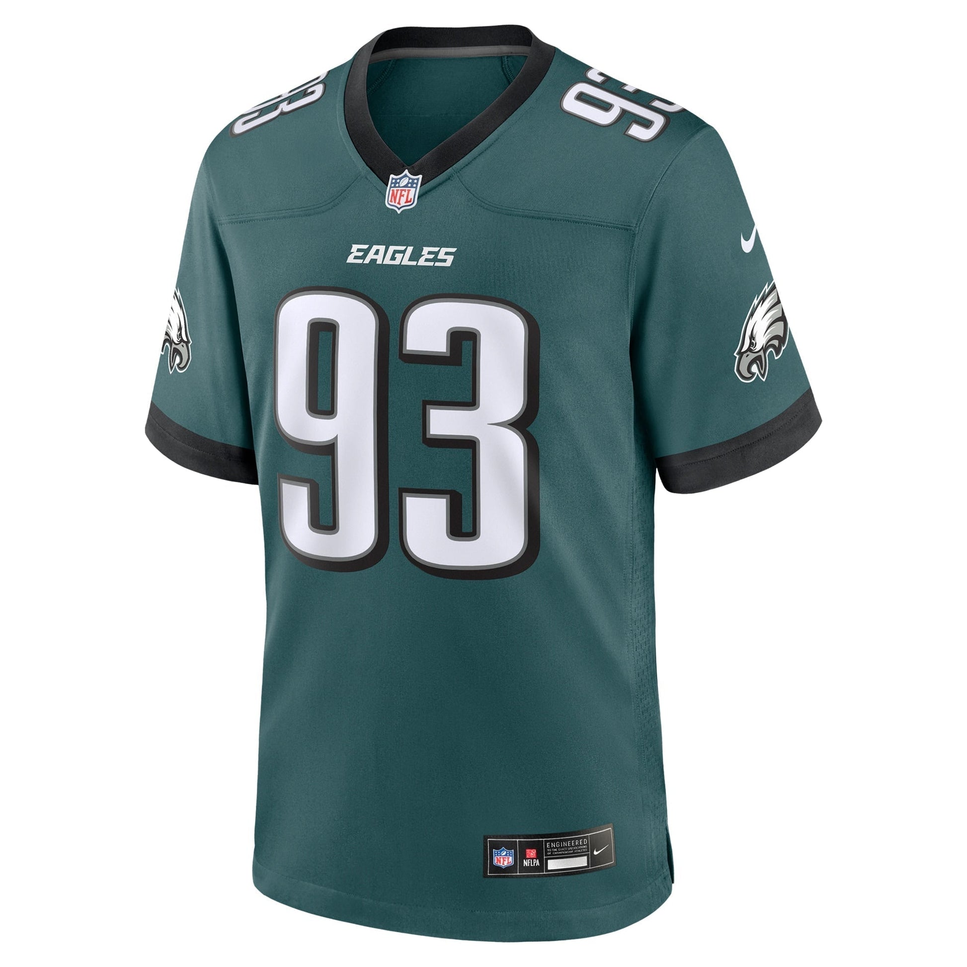 Milton Williams Philadelphia Eagles Team Game Jersey - Midnight Green football jersey product view 2