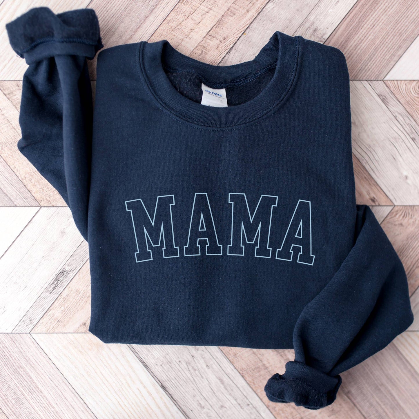 Mama Crewneck Sweatshirt - Blue Tones Unisex T-shirt, Sweatshirt, Hoodie, Long Sleeve Tee - T-Shirt, Sweatshirt, Hoodie