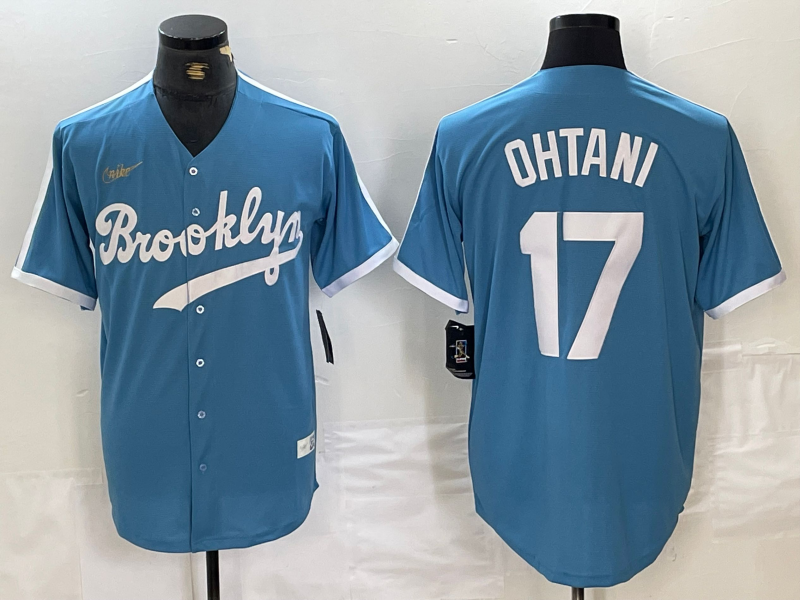 Men's Los Angeles Dodgers Shohei Ohtani Light Blue Alternate Cooperstown Collection Player Jersey baseball jersey product view 1