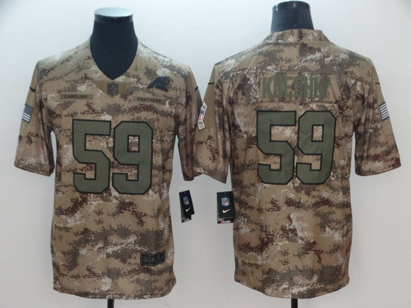 Men's Carolina Panthers Luke Kuechly #59 Camouflage Game Jersey1 football jersey product view 1