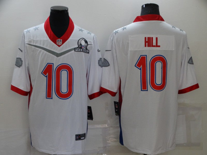 Men's Kansas City Chiefs Tyreek Hill #10 White ALL STAR Game Jersey1 football jersey product view 1