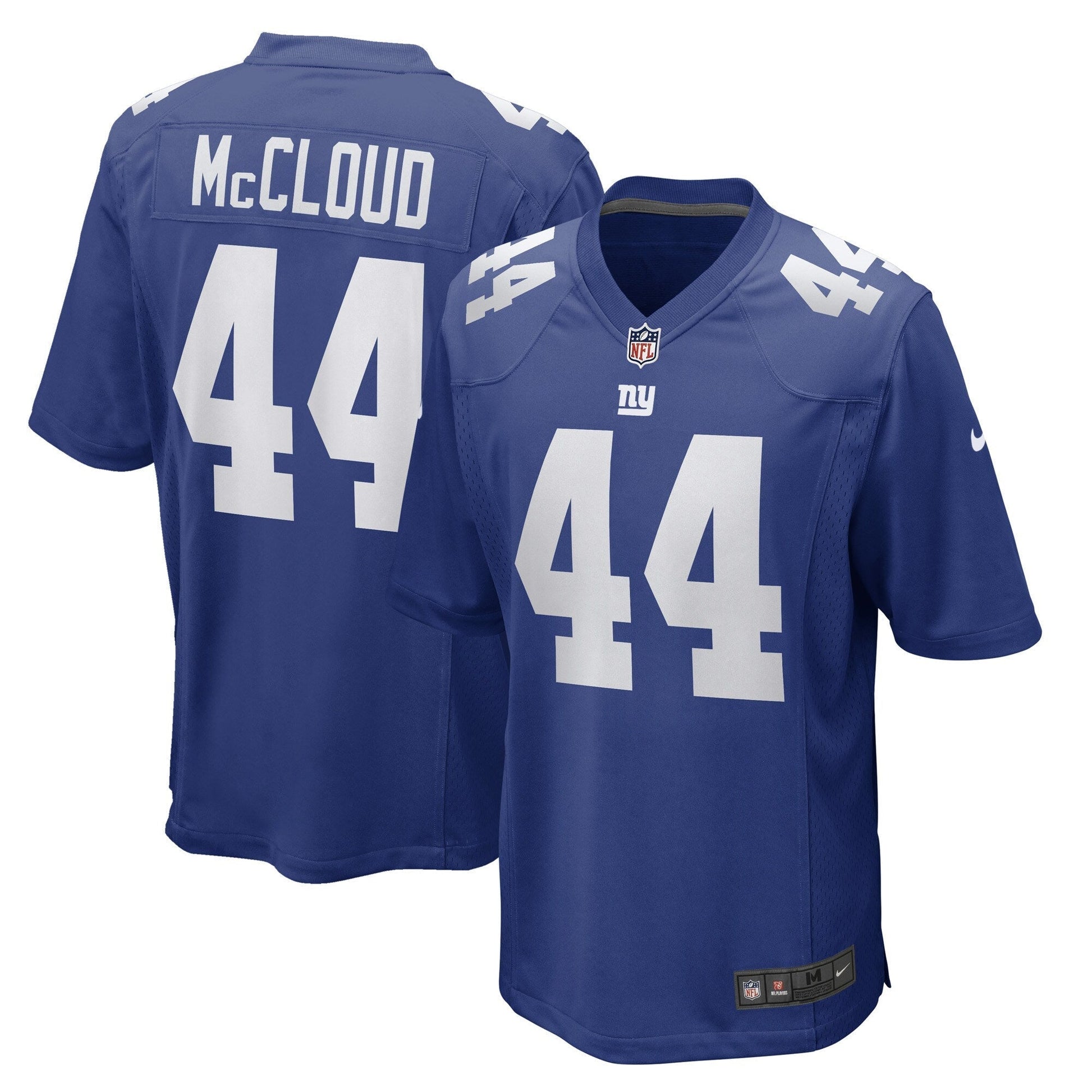 Nick McCloud New York Giants Game Jersey - Royal football jersey product view 1