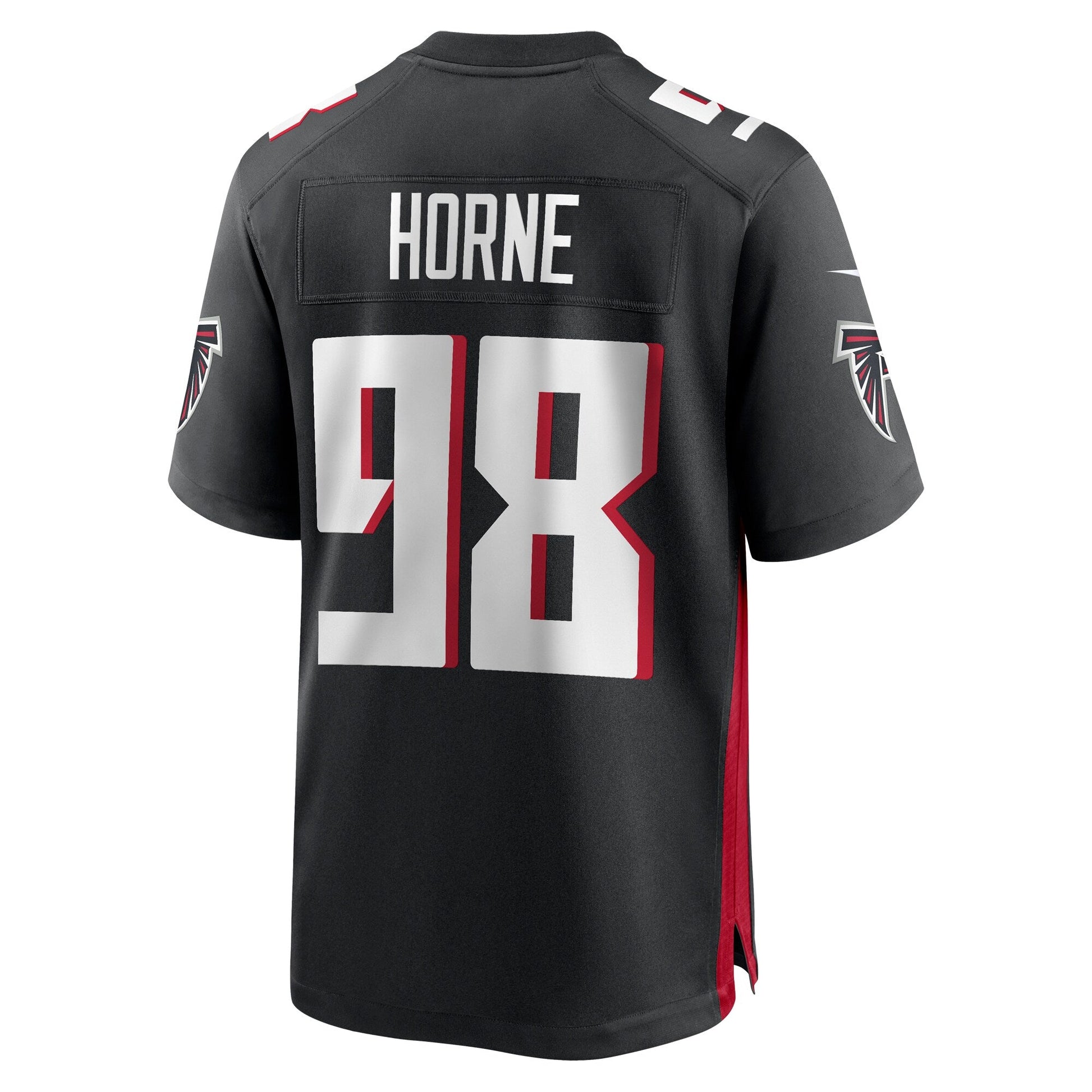 Timmy Horne Atlanta Falcons Game Jersey - { Black football jersey product view 3