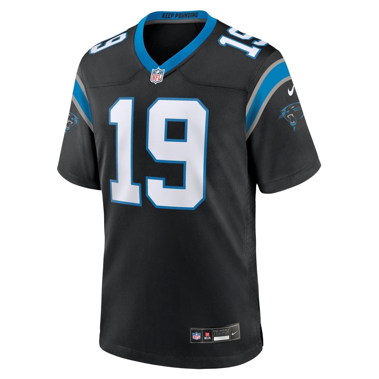 Adam Thielen Carolina Panthers Team Game Jersey - Black football jersey product view 2