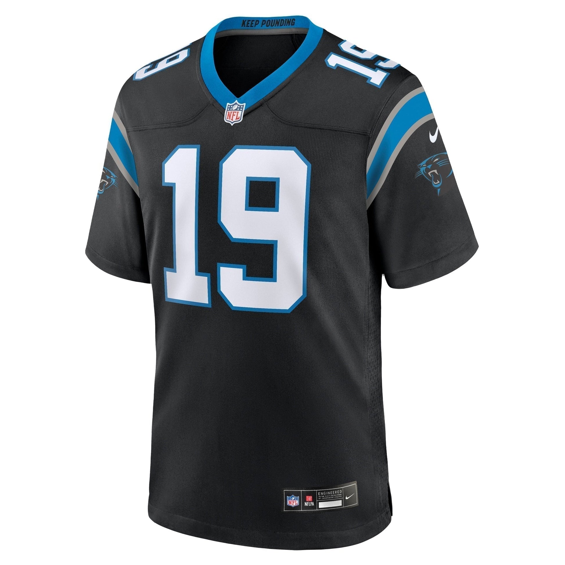 Adam Thielen Carolina Panthers Team Game Jersey - Black football jersey product view 2