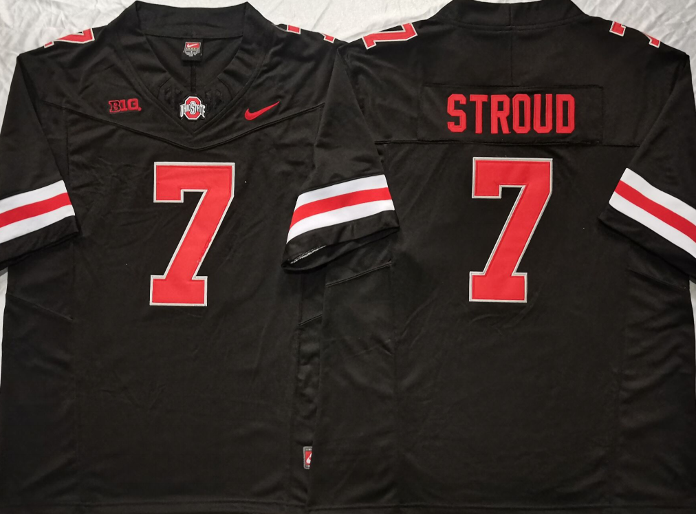 Men's Ohio State Buckeyes CJ Stroud Black Game Jersey sports jersey product view 1