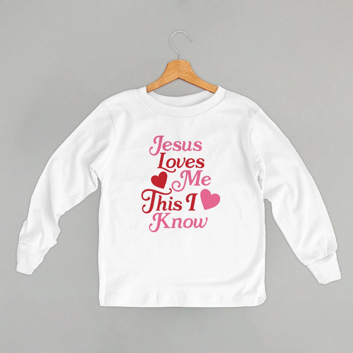 Jesus Loves Me This I Know Hearts (Kids) Unisex T-shirt, Sweatshirt, Hoodie, Long Sleeve Tee - T-Shirt, Sweatshirt, Hoodie