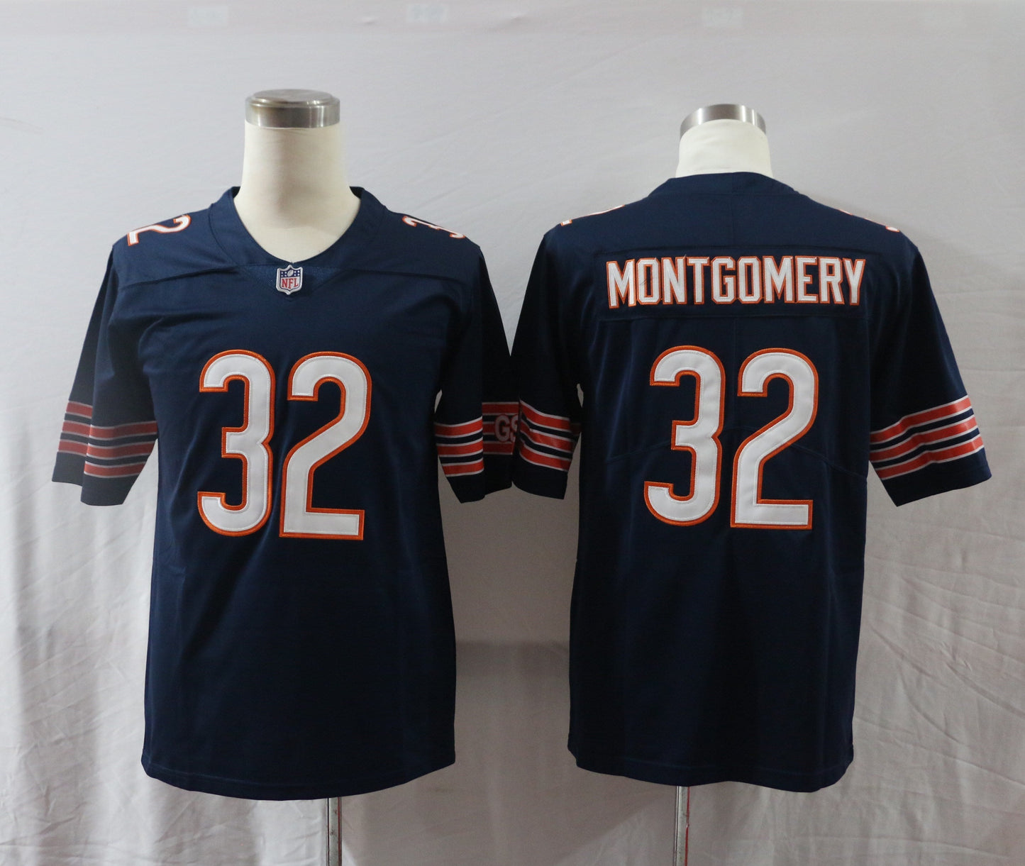 Men's Chicago Bears David Montgomery #32 Navy Game Jersey1 football jersey product view 1