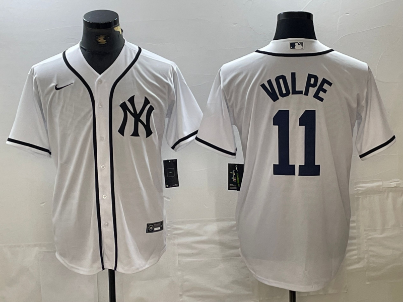 Men's New York Yankees Anthony Volpe #11 White Limited Game Jersey baseball jersey product view 1