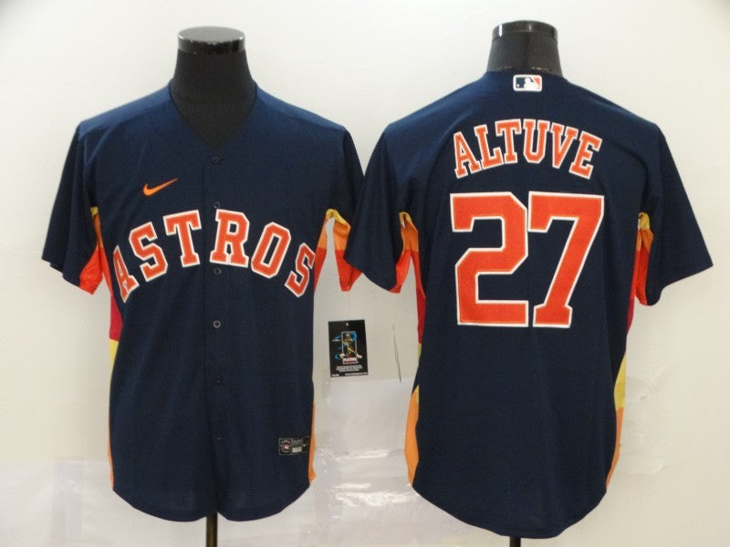 Men's Houston Astros Jose Altuve #27 Navy Replica Baseball Jersey1 baseball jersey product view 1