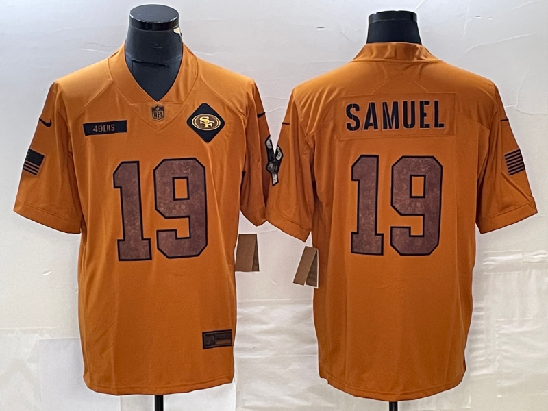 Men's San Francisco 49ers Deebo Samuel Brown 2023 Salute To Service Limited Jersey football jersey product view 1