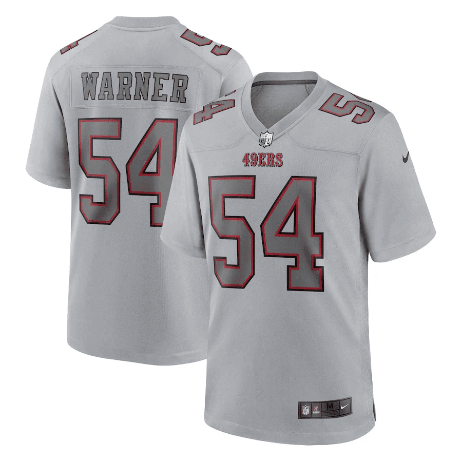 Fred Warner 54 San Francisco 49ers Atmosphere Fashion Game Jersey - Gray football jersey product view 1