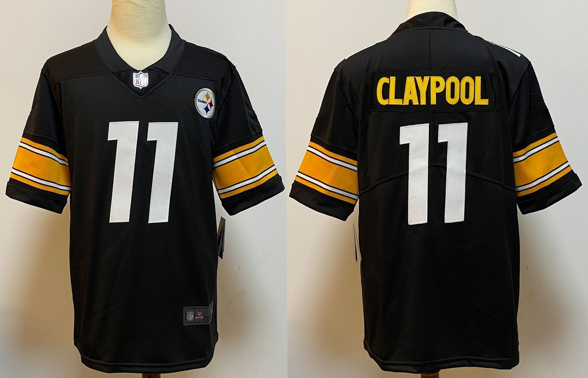 Men's Pittsburgh Steelers Chase Claypool #11 Black Player Game Jersey1 football jersey product view 1
