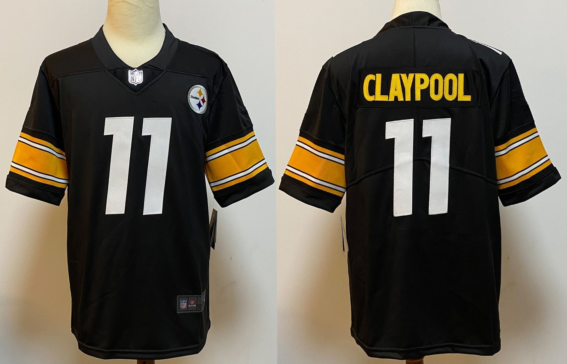 Men's Pittsburgh Steelers Chase Claypool Black Player Game Jersey football jersey product view 1