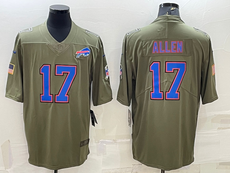 Men's Buffalo Bills Josh Allen #17 Brown Player Jersey1 football jersey product view 1