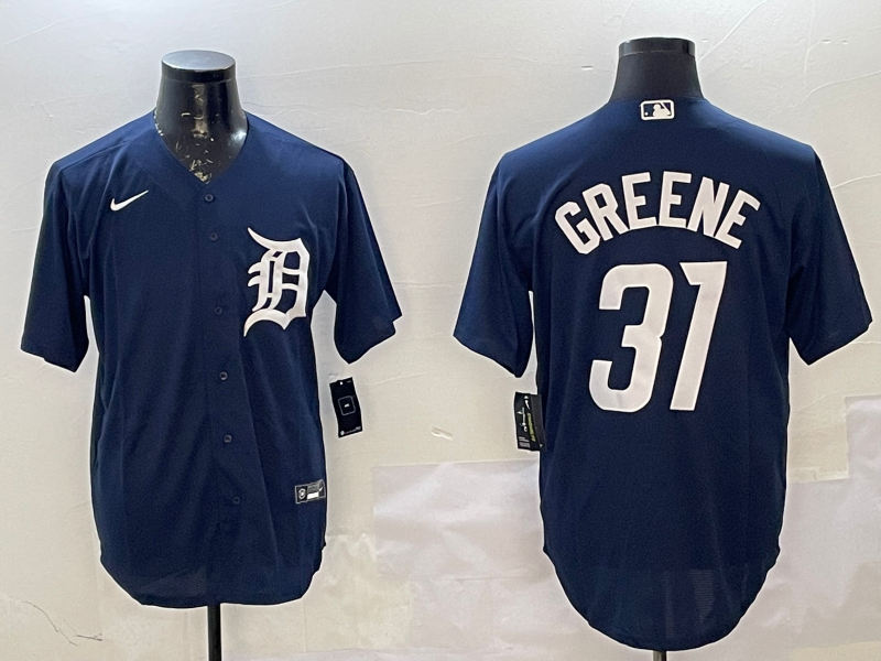 Men's Detroit Tigers Riley Greene Navy Replica Player Jersey baseball jersey product view 1