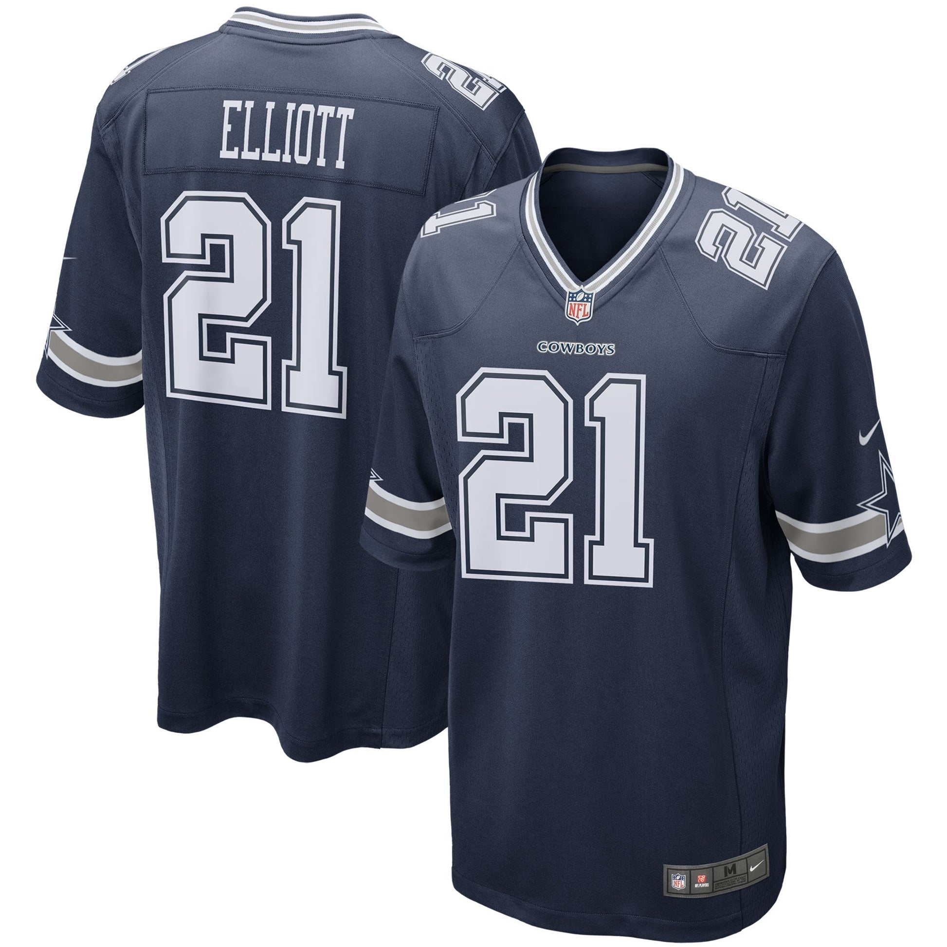 Ezekiel Elliott Dallas Cowboys Game Team Jersey - Navy football jersey product view 1