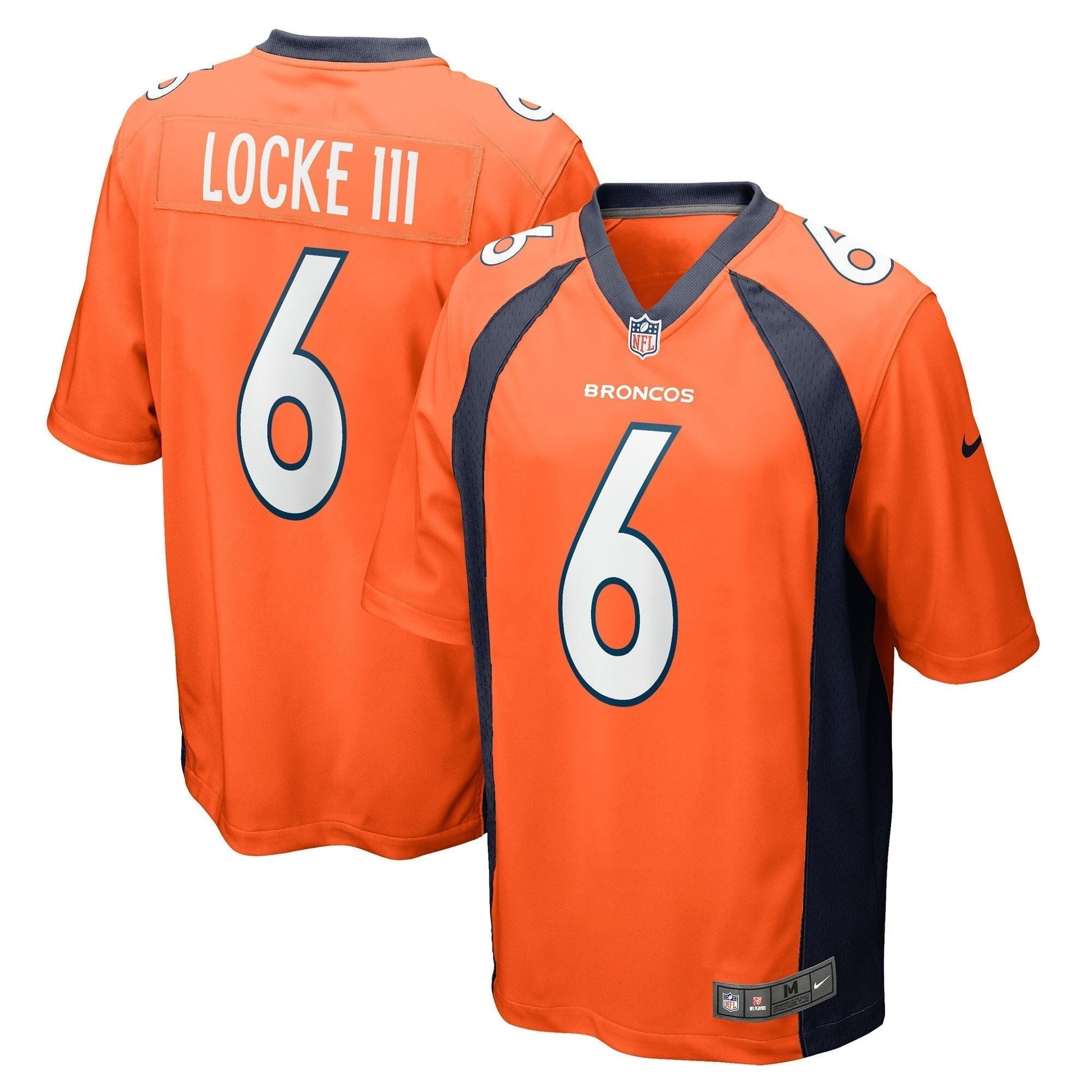 P.J. Locke Denver Broncos Game Jersey - Orange football jersey product view 1