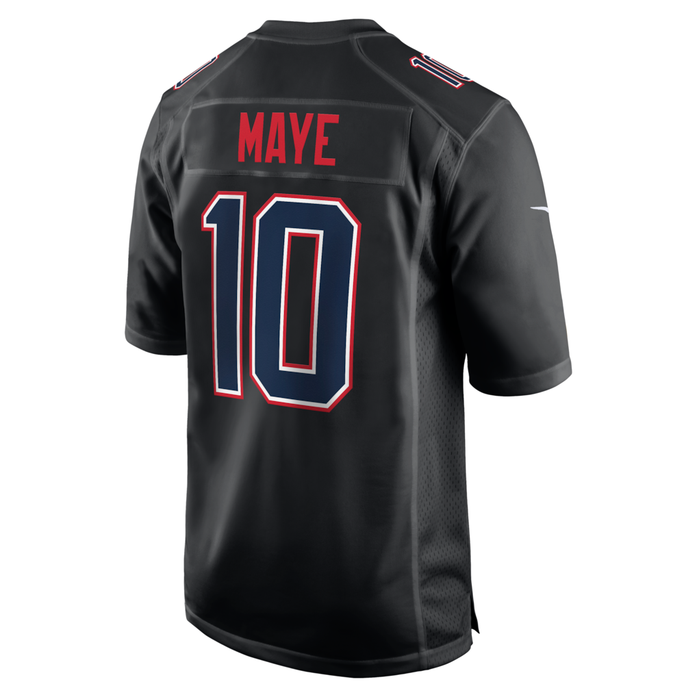 NE.Patriots #10 Drake Maye Carbon Black Game Jersey football jersey product view 1