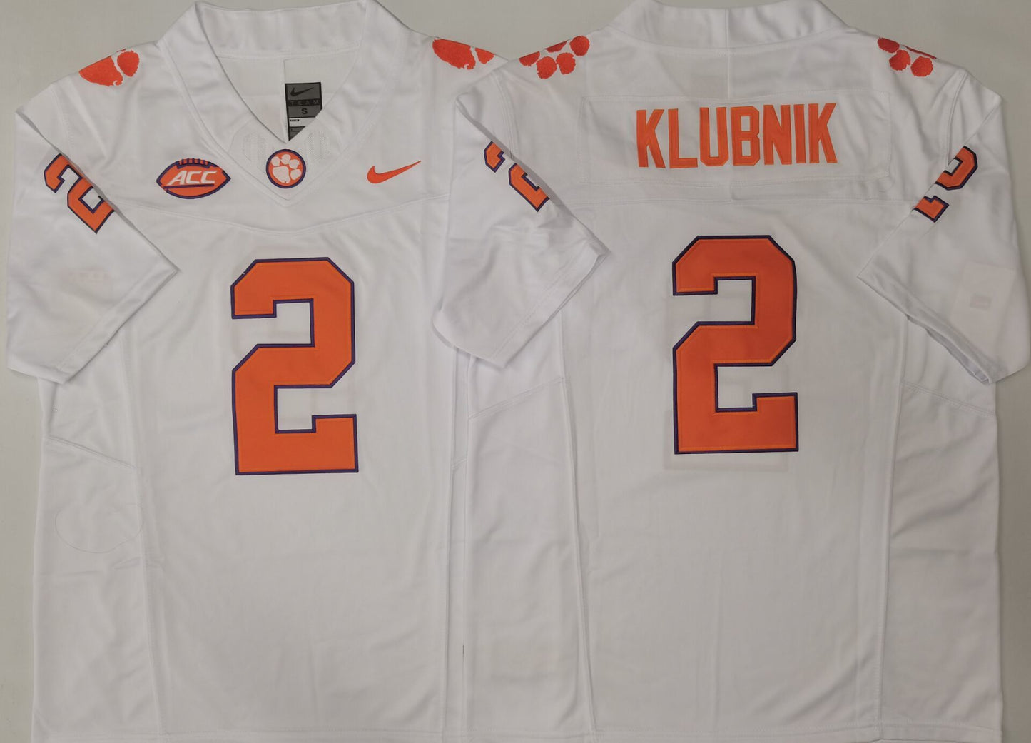 Men's Clemson Tigers Cade Klubnik #2 White Player Jersey sports jersey product view 1