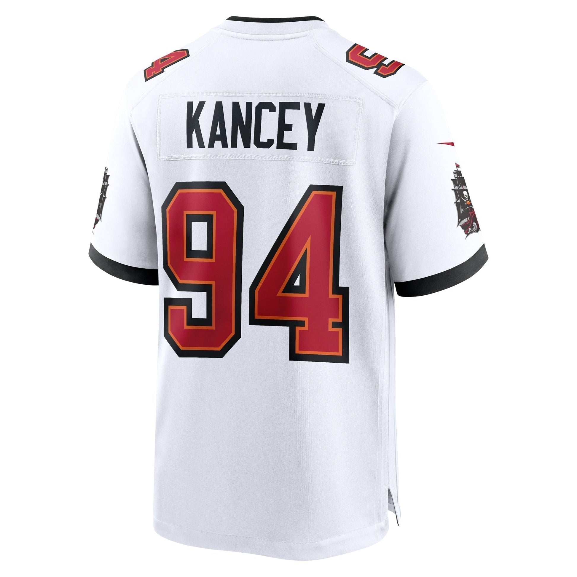 Calijah Kancey Tampa Bay Buccaneers Game Jersey - White football jersey product view 3