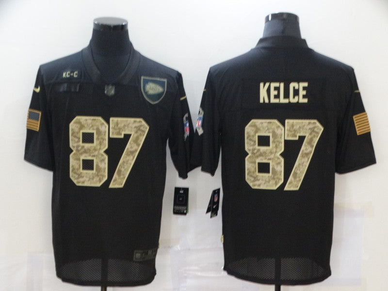 Men's Kansas City Chiefs #87 Travis Kelce Black Player Game Jersey1 football jersey product view 1