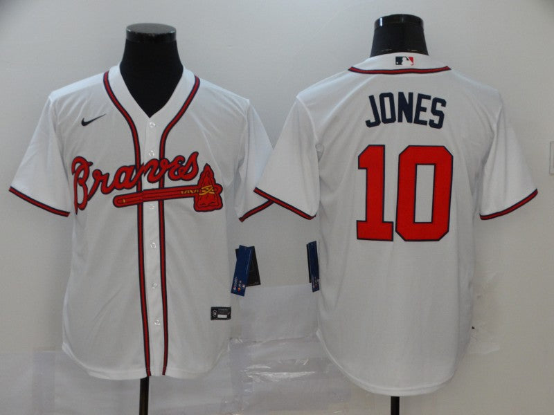Men's Atlanta Braves Chipper Jones White Replica Player Jersey baseball jersey product view 1