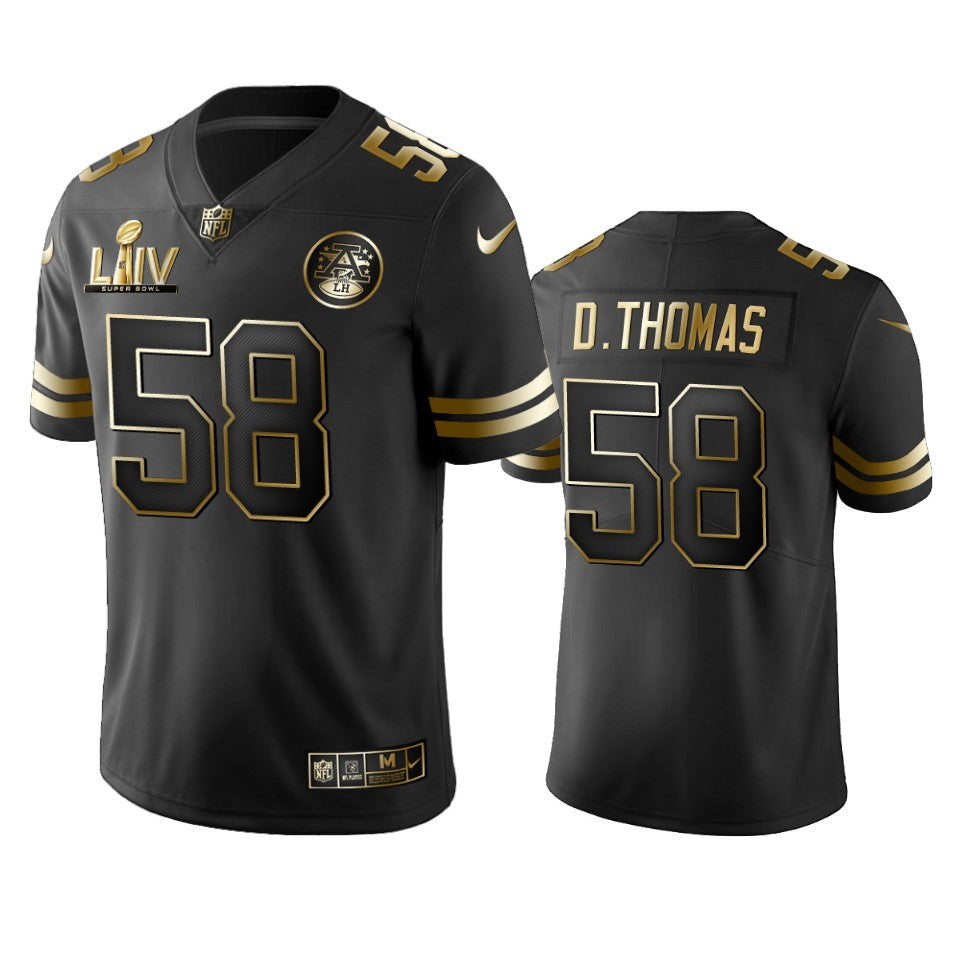 Derrick Thomas Chiefs Black Super Bowl LIV Golden Edition Jersey football jersey product view 1