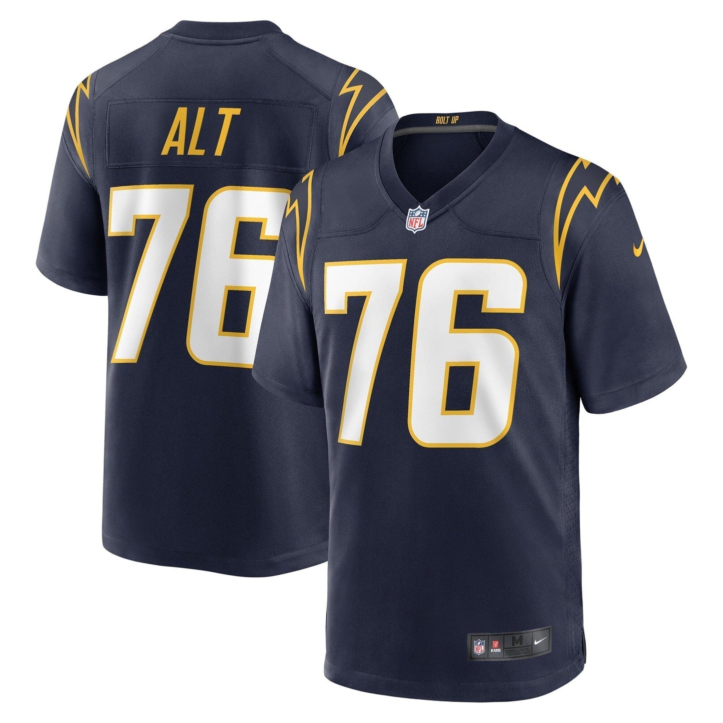 Joe Alt Los Angeles Chargers Game Jersey - Navy football jersey product view 1