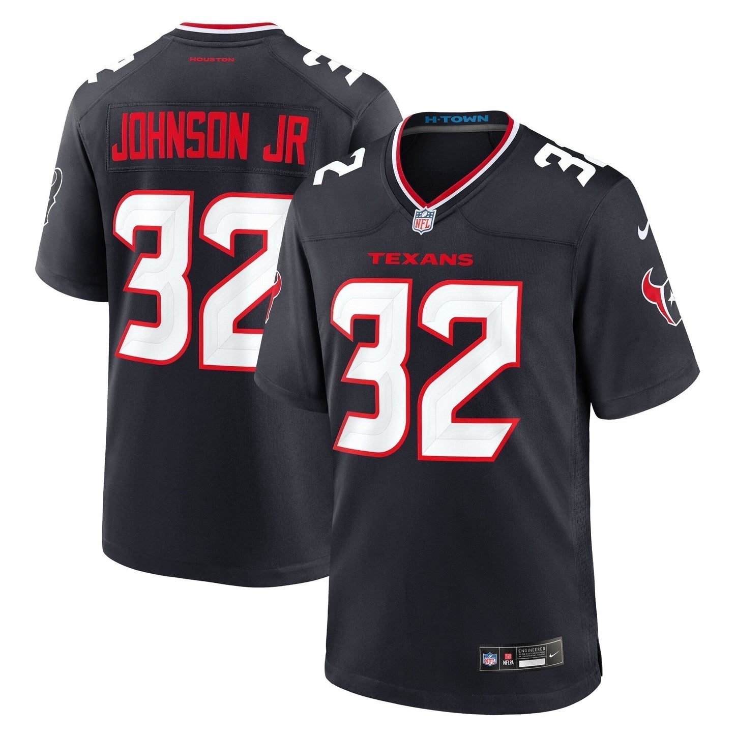 Lonnie Johnson Jr. Houston Texans Team Game Jersey - Navy football jersey product view 1