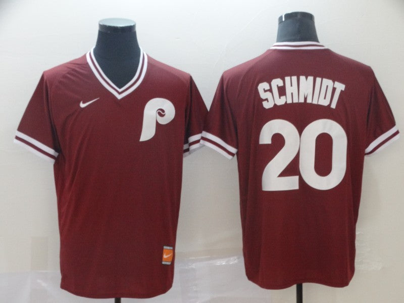 Men's Philadelphia Phillies Mike Schmidt Red Replica Player Jersey baseball jersey product view 1